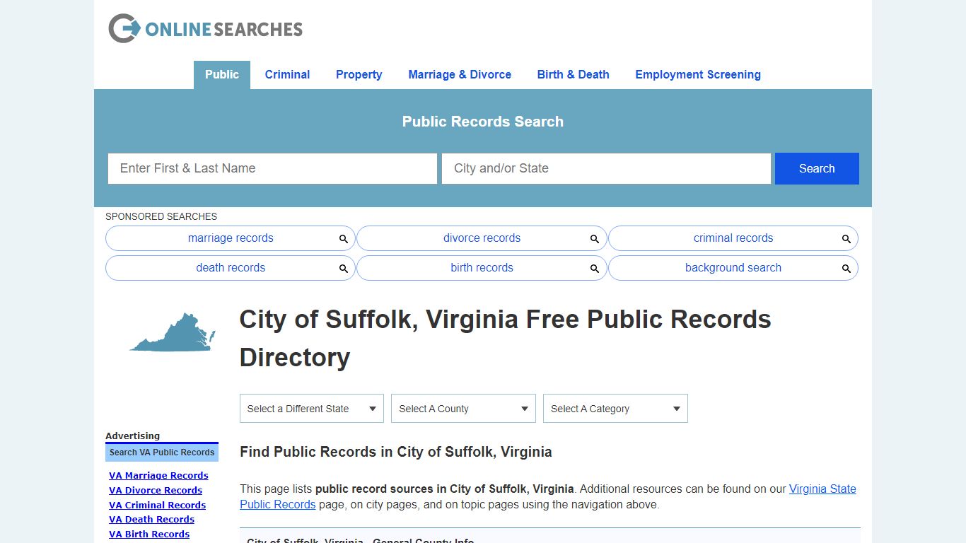 City of Suffolk, Virginia Public Records Directory - OnlineSearches.com